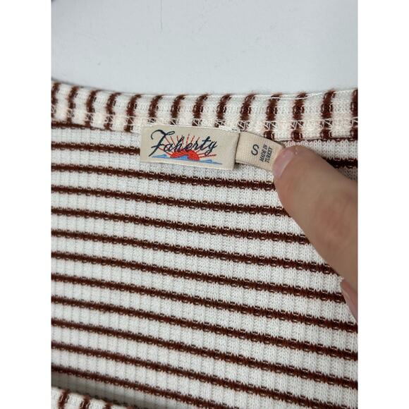 Faherty Striped Square Neck Top Ribbed Legend Style - Picture 3 of 4